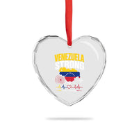 Venezuela Strong Support and Solidarity Heart Crystal Glass Ornament Patriotic Venezuelan Flag Country Map