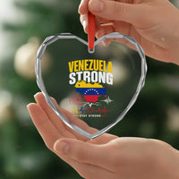 Venezuela Strong Support and Solidarity Heart Crystal Glass Ornament Patriotic Venezuelan Flag Country Map