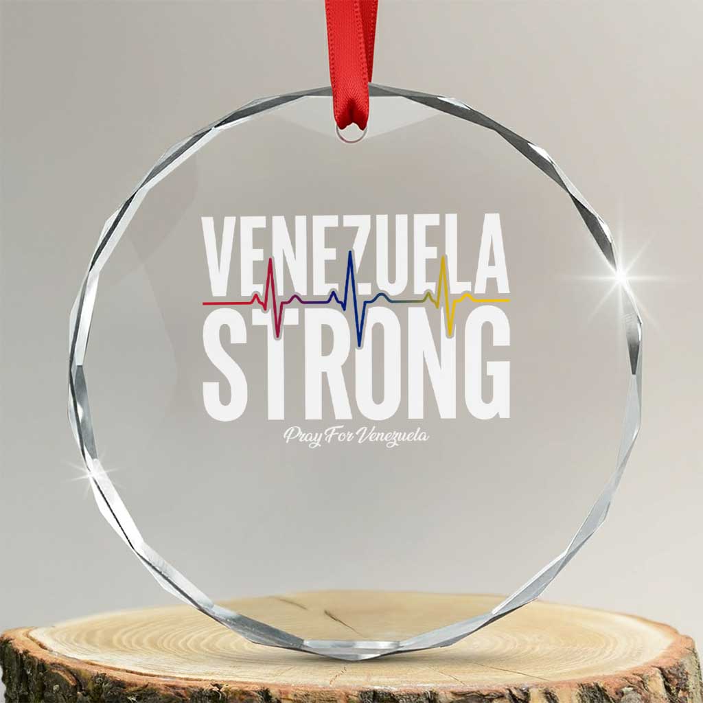 Venezuela Strong Venezuelan Heartbeat Crystal Glass Ornament Solidarity Resilience Hope and Prayer