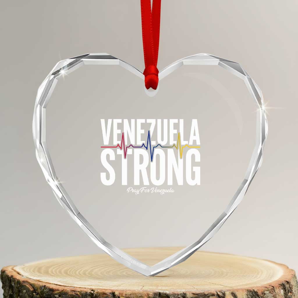 Venezuela Strong Venezuelan Heartbeat Heart Crystal Glass Ornament Solidarity Resilience Hope and Prayer