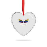 Venezuelan Pride Heart Crystal Glass Ornament Te Quiero Libre Venezuela Flag Wings - Wonder Print Shop
