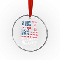 Vet Bod Crystal Glass Ornament Funny Military Veteran Dad Bod American Flag - Wonder Print Shop