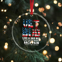 Vet Bod Crystal Glass Ornament Funny Military Veteran Dad Bod American Flag - Wonder Print Shop