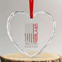 Vet Bod Heart Crystal Glass Ornament Funny Veteran Like Dad Bod But More Back Pain US Flag - Wonder Print Shop