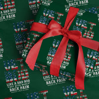 Vet Bod Wrapping Paper Roll Funny Military Veteran Dad Bod American Flag - Wonder Print Shop