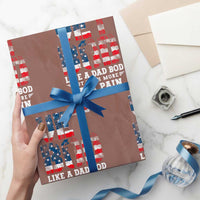 Vet Bod Wrapping Paper Roll Funny Military Veteran Dad Bod American Flag - Wonder Print Shop