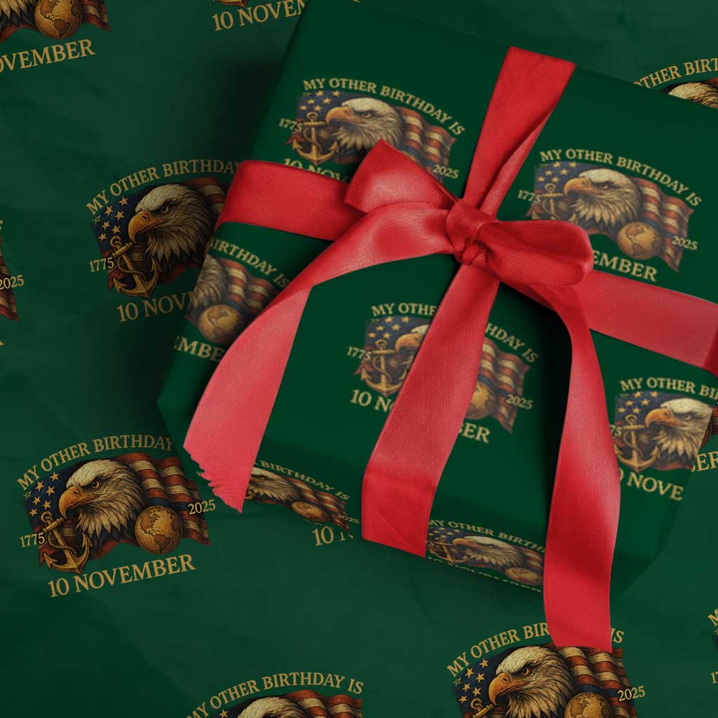 Veteran 250th Anniversary Wrapping Paper Roll My Other Birthday Is 10 November 1775 - Wonder Print Shop