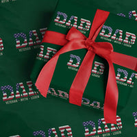 Veteran Dad The Myth Legend Wrapping Paper Roll Cool Father's Day Military Gifts 4th of July