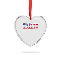Veteran Dad The Myth Legend Heart Crystal Glass Ornament Cool Father's Day Military Gifts 4th of July