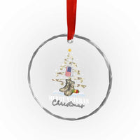 Veteran Day Xmas Crystal Glass Ornament Merry Veteran Christmas Fir Tree Dog Tag Combat Shoes TS11