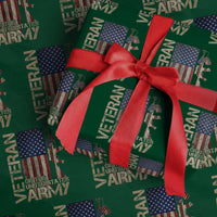 Veteran Of The United States Wrapping Paper Roll Army US Flag Veteran Patriotic