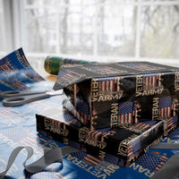 Veteran Of The United States Wrapping Paper Roll Army US Flag Veteran Patriotic