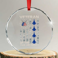 Veteran Of The US Air Force Crystal Glass Ornament Vintage Camo USA Flag Veterans - Wonder Print Shop