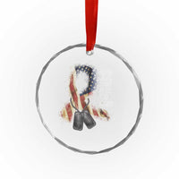 Veteran Suicide Awareness Crystal Glass Ornament 22 A Day Is 22 Too Many American Flag Ribbon - Wonder Print Shop