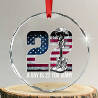 Veteran Suicide Awareness Crystal Glass Ornament 22 A Day is 22 Too Many Veteran Lives Matter - Wonder Print Shop