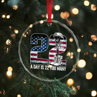 Veteran Suicide Awareness Crystal Glass Ornament 22 A Day is 22 Too Many Veteran Lives Matter - Wonder Print Shop