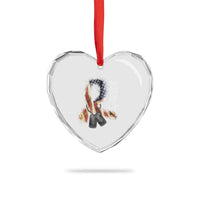 Veteran Suicide Awareness Heart Crystal Glass Ornament 22 A Day Is 22 Too Many American Flag Ribbon - Wonder Print Shop