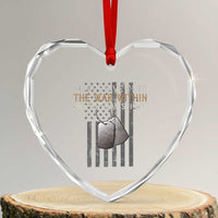 Veteran Suicide Awareness Heart Crystal Glass Ornament Do Not Give In To The War Within Patriotic US Flag - Wonder Print Shop