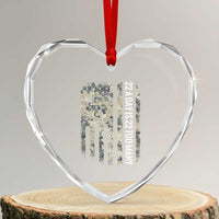 Veteran Suicide Awareness Heart Crystal Glass Ornament USA Flag 22 A Day Is 22 Too Many - Wonder Print Shop