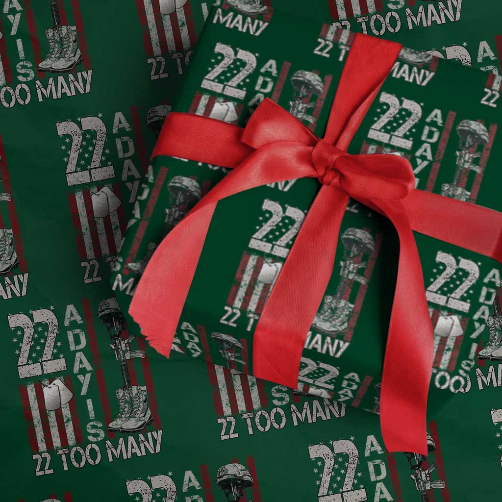 Veteran Suicide Awareness Wrapping Paper Roll 22 A Day Is 22 Too Many - Wonder Print Shop