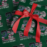 Veteran Suicide Awareness Wrapping Paper Roll 22 A Day is 22 Too Many Veteran Lives Matter - Wonder Print Shop