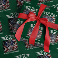 Veteran Suicide Awareness Wrapping Paper Roll 22 A Day Is 22 Too Many Vintage American Flag - Wonder Print Shop