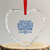 Veteran US Air Force Heart Crystal Glass Ornament This Is My Retirement Uniform - Wonder Print Shop