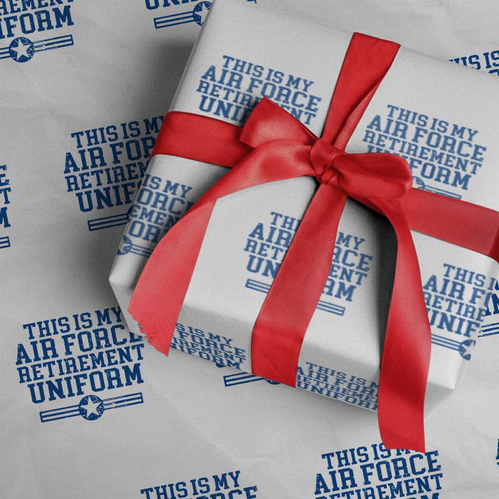 Veteran US Air Force Wrapping Paper Roll This Is My Retirement Uniform - Wonder Print Shop