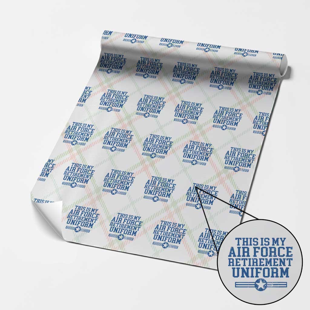 Veteran US Air Force Wrapping Paper Roll This Is My Retirement Uniform - Wonder Print Shop