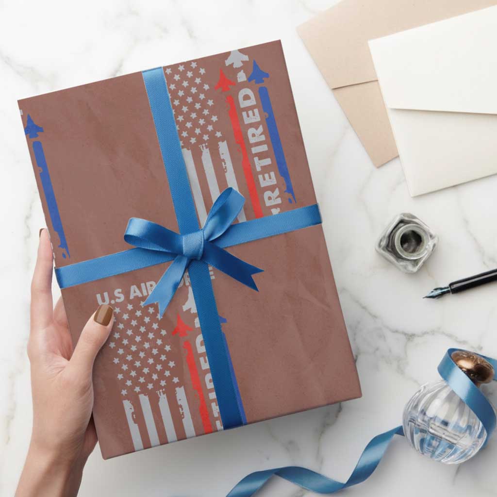Veteran US Air Force Wrapping Paper Roll Vintage USA Flag Veterans - Wonder Print Shop