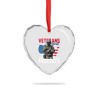 Veterans Against Fascists Heart Crystal Glass Ornament Patriotic Soldier Vintage American Flag - Wonder Print Shop