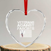 Veterans Against Fascists Heart Crystal Glass Ornament Patriotic Soldier Vintage American Flag Dog Tag - Wonder Print Shop