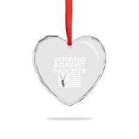 Veterans Against Fascists Heart Crystal Glass Ornament Patriotic Soldier Vintage American Flag Dog Tag - Wonder Print Shop