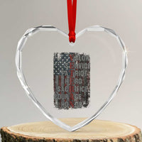 Veterans Valor Service Patriot Hero Sacrifice Courage Honor Heart Crystal Glass Ornament American Flag - Wonder Print Shop