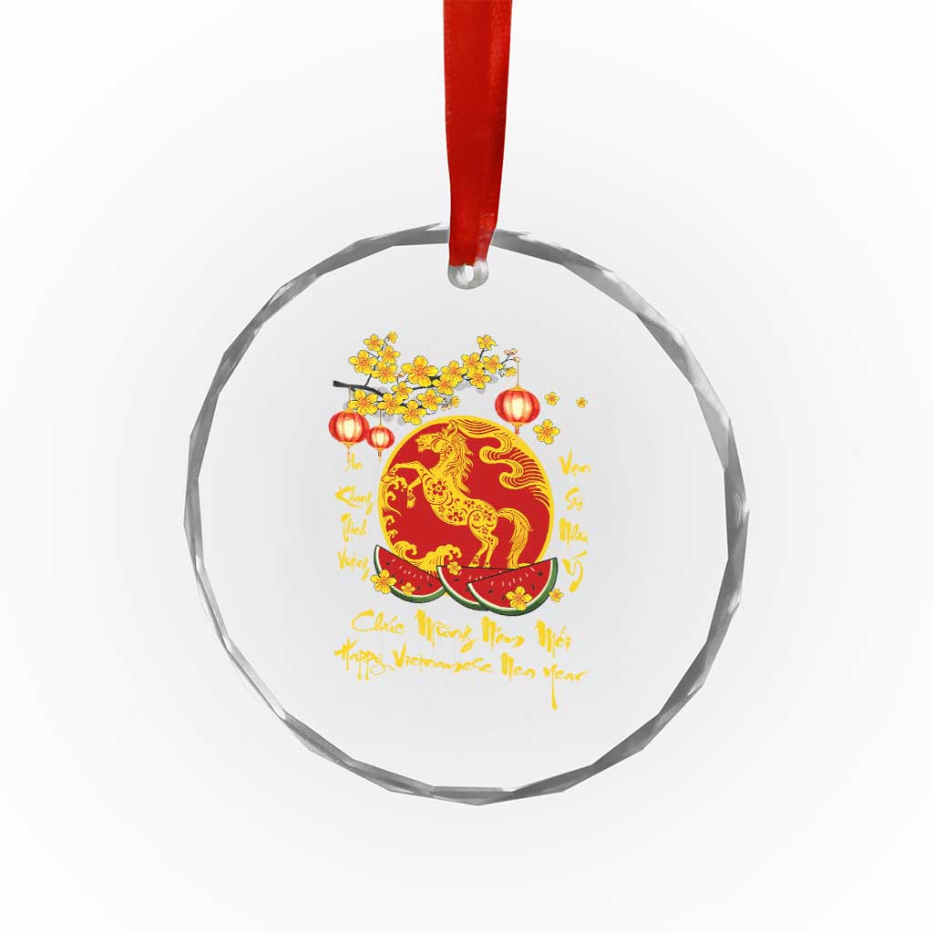 Vietnamese Lunar New Year 2026 Crystal Glass Ornament Chuc Mung Nam Moi Tet Holiday Horse Zodiac