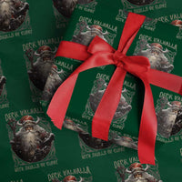 Viking Christmas Wrapping Paper Roll Deck Valhalla With Skulls Of Glory Santa Yule Xmas - Wonder Print Shop