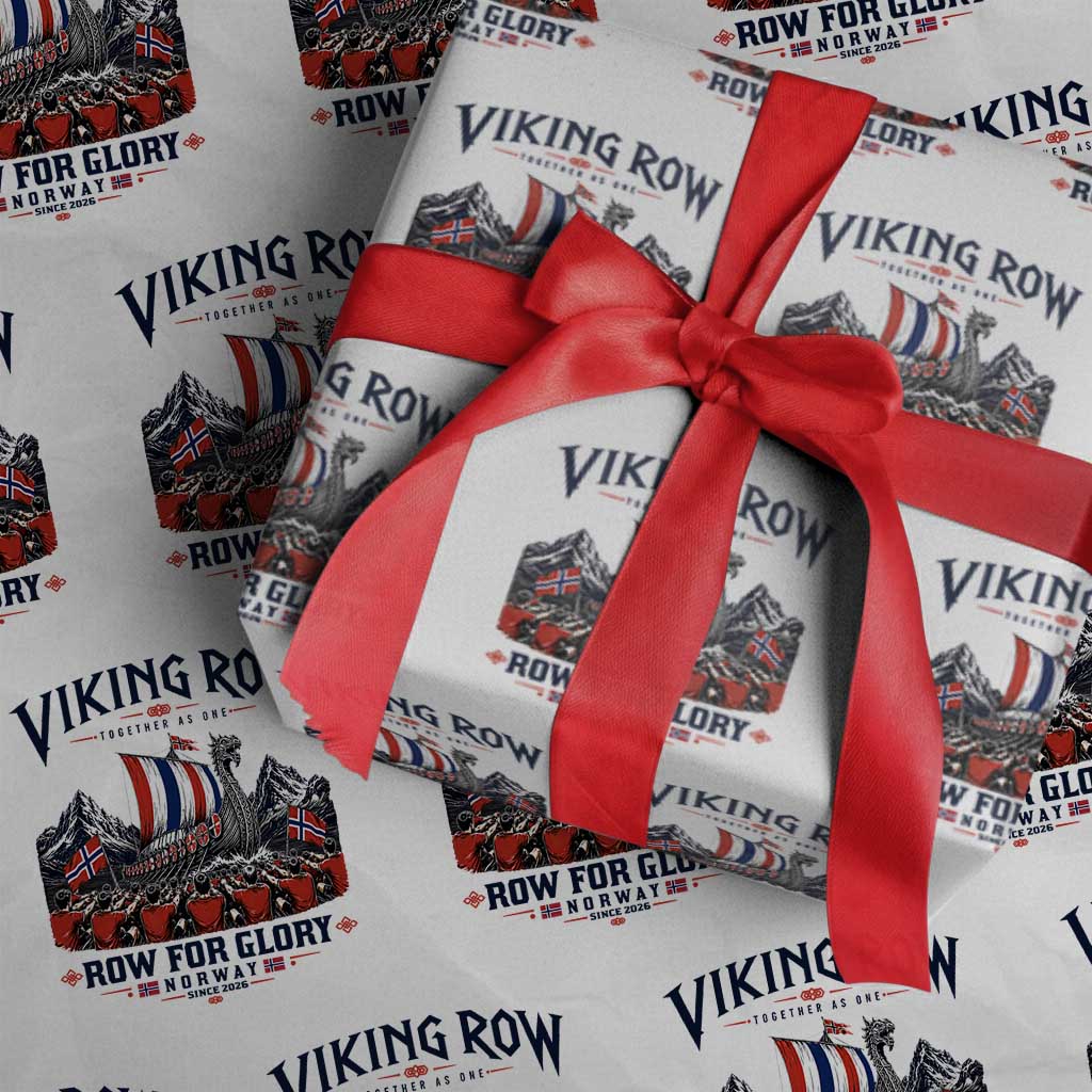 Viking Row Ro Ro Norway Norge Norwegian Flag Wrapping Paper Roll Row For Glory Norway Together As One Retro Football Fans