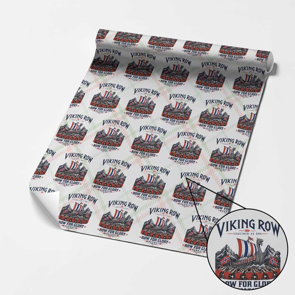 Viking Row Ro Ro Norway Norge Norwegian Flag Wrapping Paper Roll Row For Glory Norway Together As One Retro Football Fans