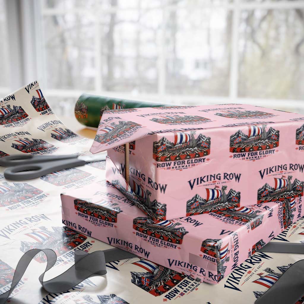 Viking Row Ro Ro Norway Norge Norwegian Flag Wrapping Paper Roll Row For Glory Norway Together As One Retro Football Fans