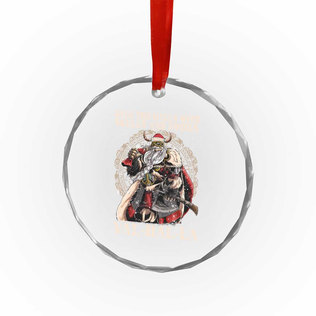 Viking Xmas Crystal Glass Ornament Deck The Halls With Skulls And Bodies Valhalla TS11