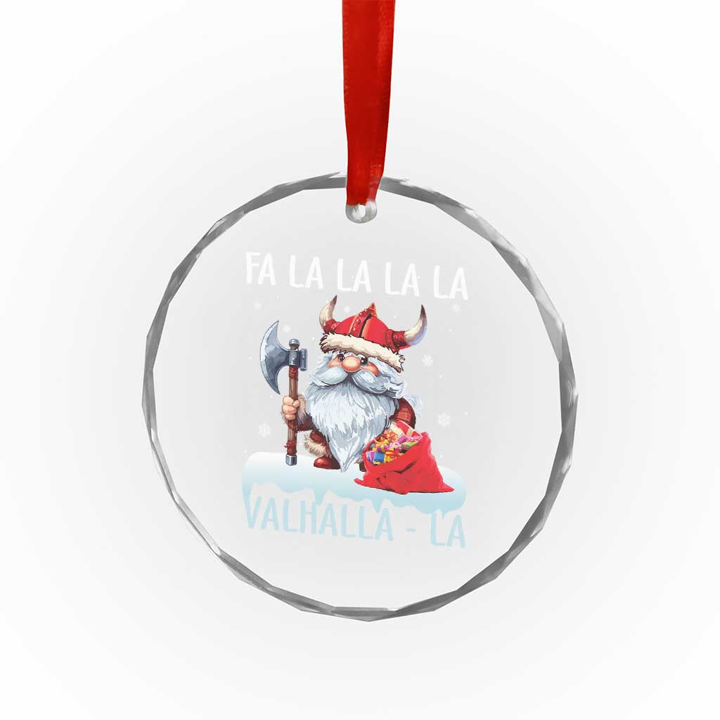 Viking Xmas Crystal Glass Ornament Fa La La La Valhalla La Viking Santa Gnome TS11