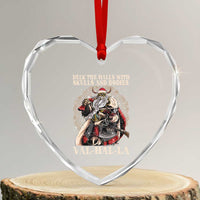 Viking Xmas Heart Crystal Glass Ornament Deck The Halls With Skulls And Bodies Valhalla - Wonder Print Shop