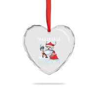 Viking Xmas Heart Crystal Glass Ornament Fa La La La Valhalla La Viking Santa Gnome - Wonder Print Shop