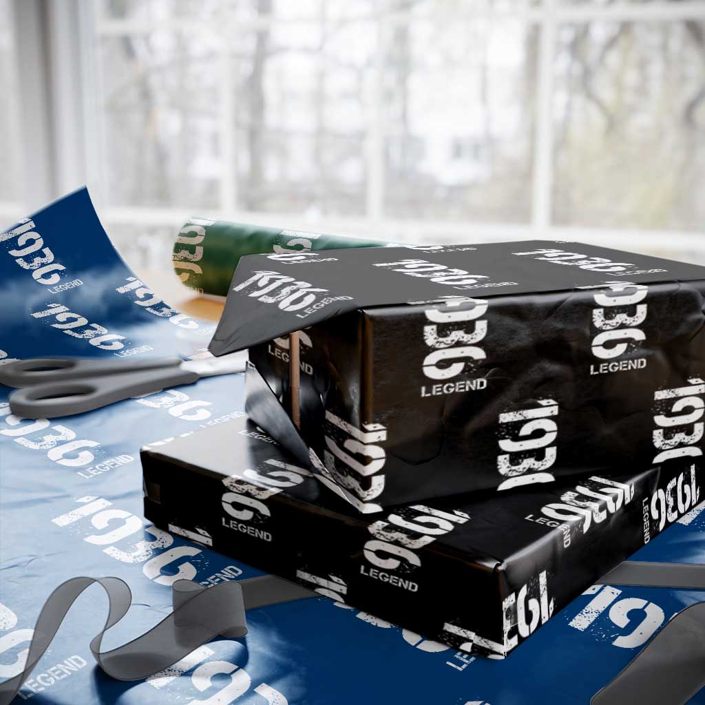 Vintage 1936 Legend Wrapping Paper Roll 90th Birthday Gifts Special Milestone