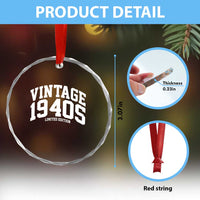 Vintage 1940s Limited Edition Crystal Glass Ornament Vintage Varsity Funny Cool 1940 Theme