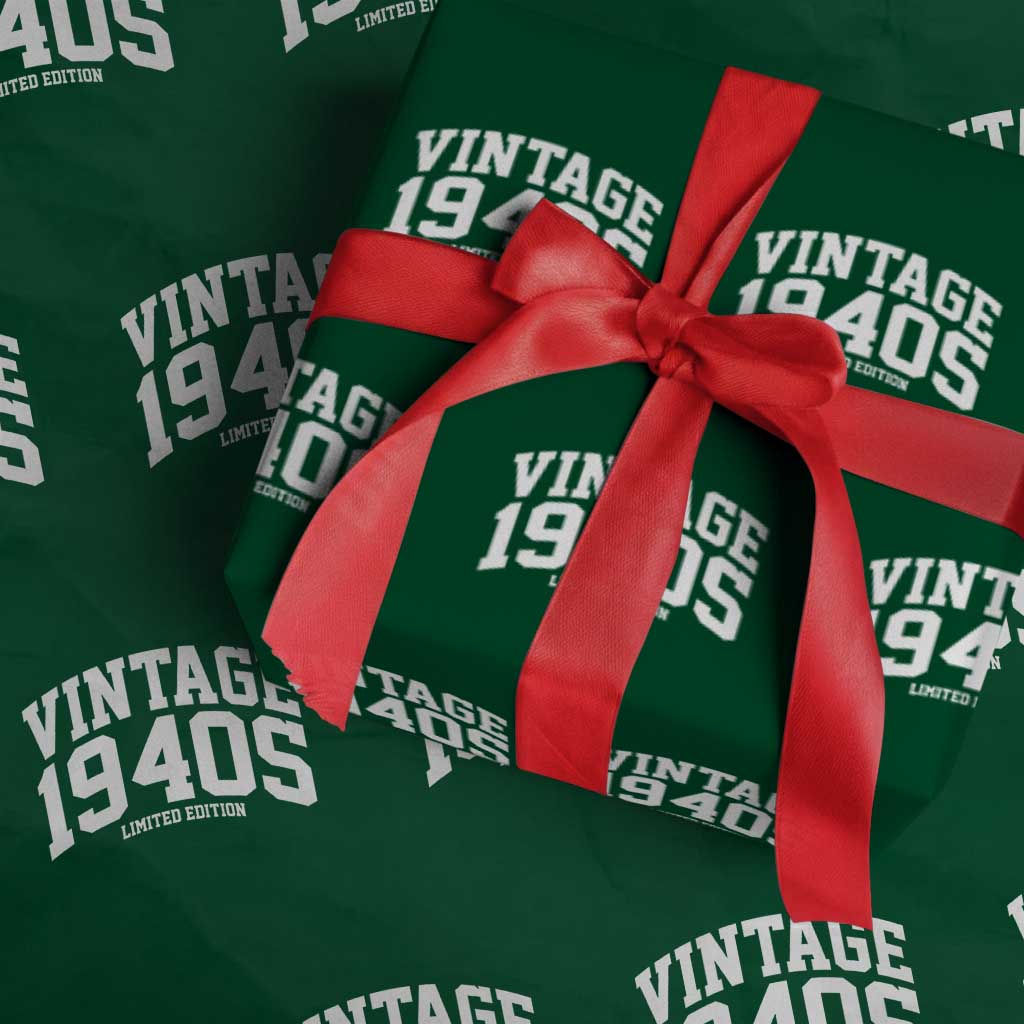 Vintage 1940s Limited Edition Wrapping Paper Roll Vintage Varsity Funny Cool 1940 Theme