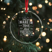 Vintage 1945 Crystal Glass Ornament Aged Perfectly 80th Birthday Gift American Flag TS10
