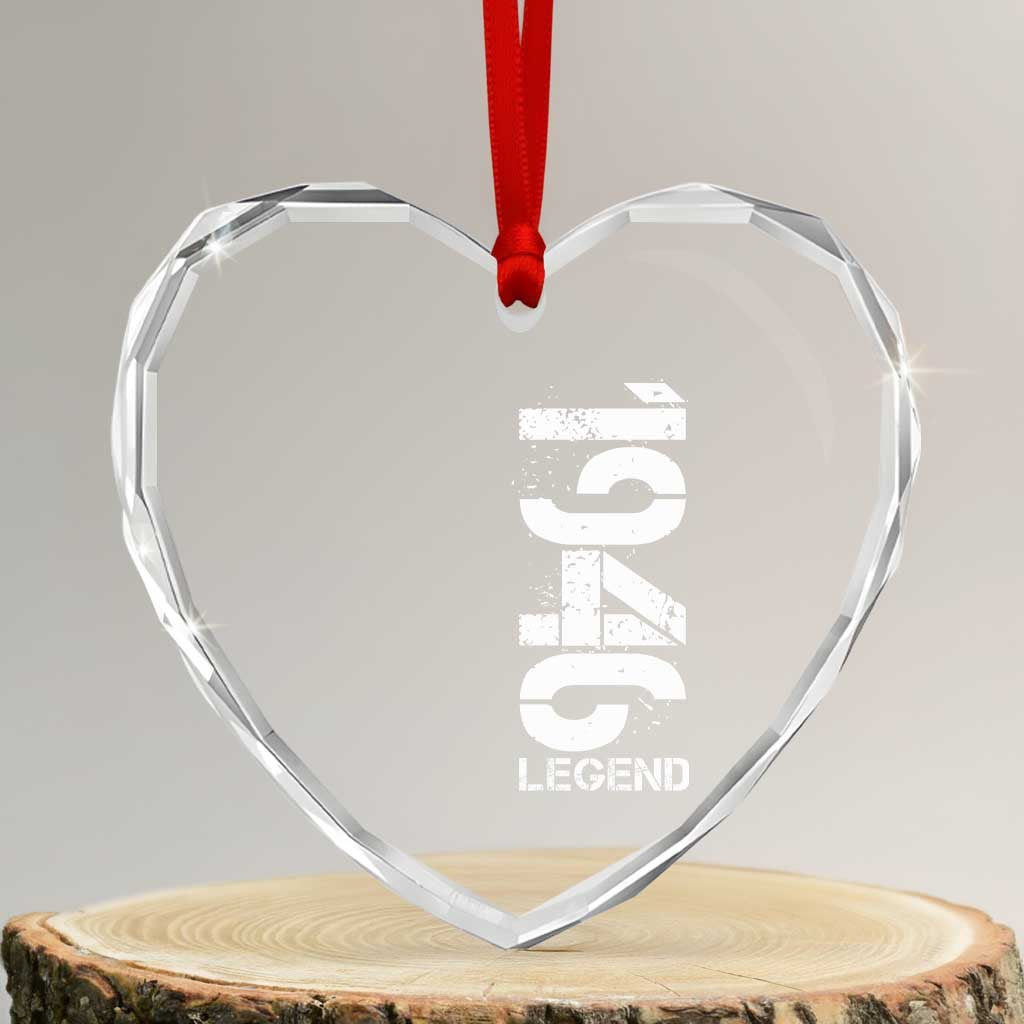 Vintage 1946 Legend Heart Crystal Glass Ornament 80th Birthday Gifts Special Milestone