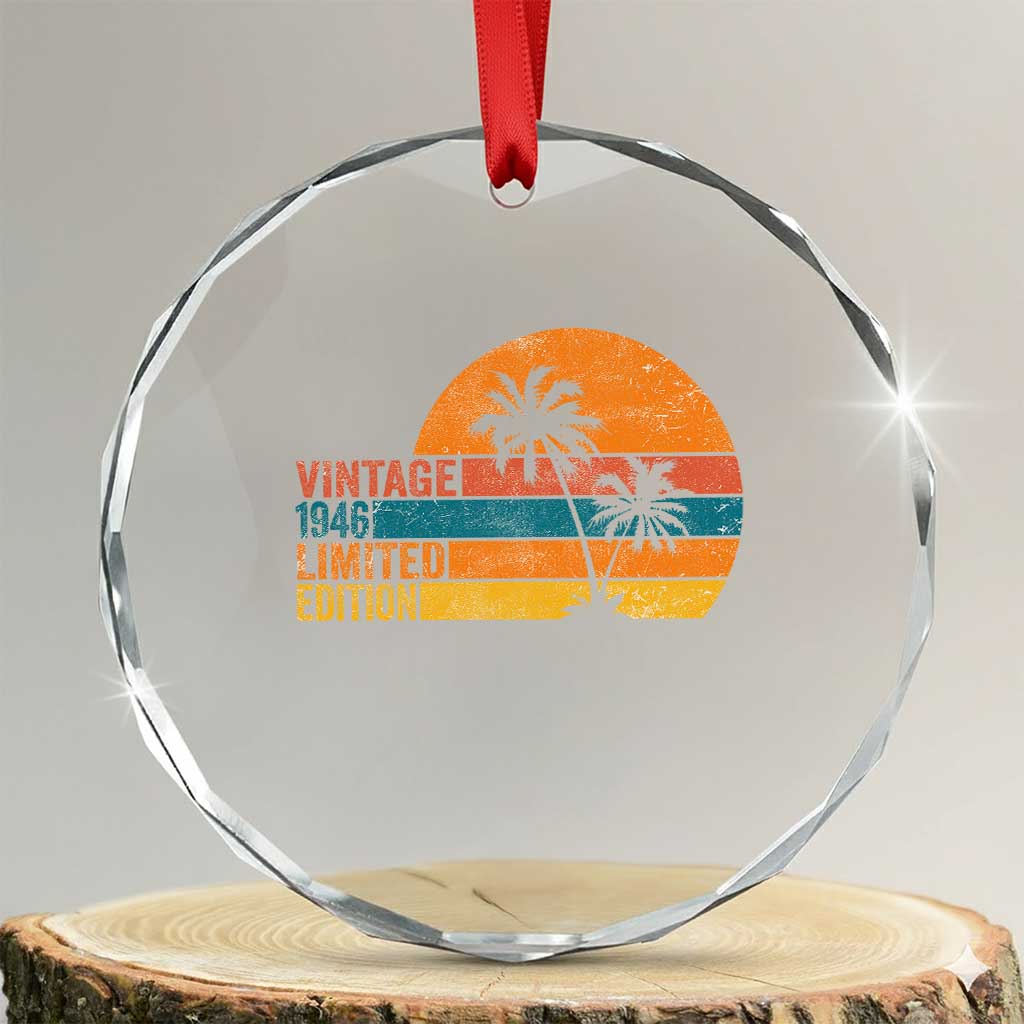 Vintage 1946 Limited Edition Crystal Glass Ornament Retro Sunset 80th Birthday 80 Year Old Gifts