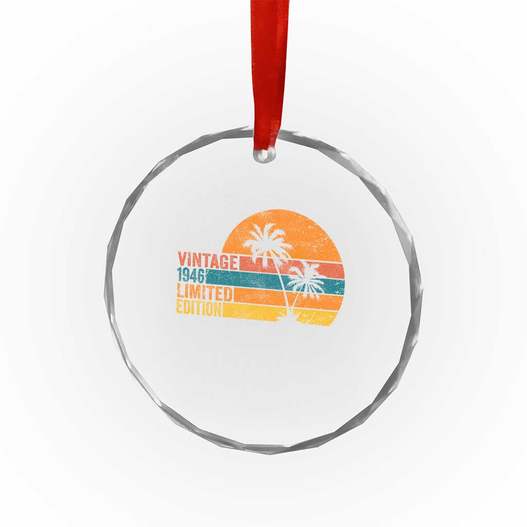 Vintage 1946 Limited Edition Crystal Glass Ornament Retro Sunset 80th Birthday 80 Year Old Gifts